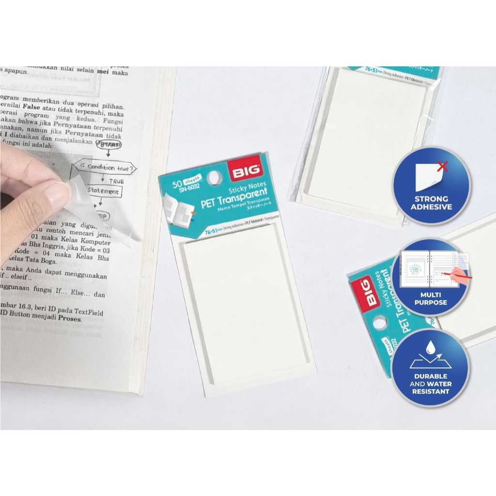 

Sticky Notes BIG Putih Transparan / Memo Warna putih transparan / SN 6032 / SN 6033