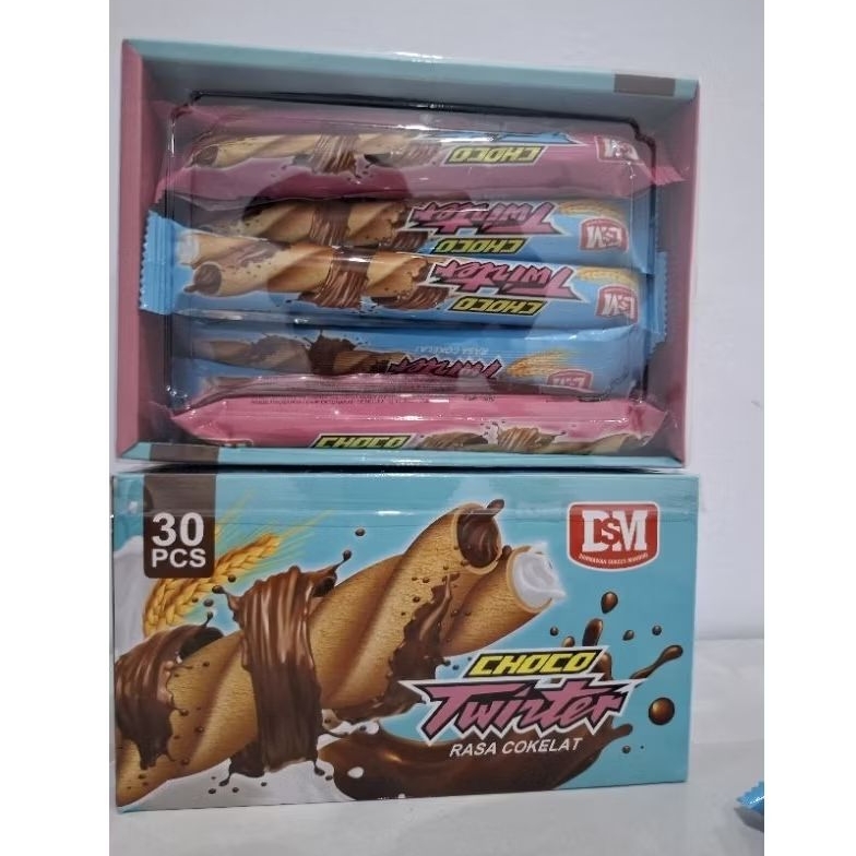 

DSM Twister coklat // 30 pcs // wafer roll // box