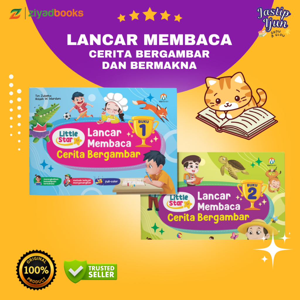 (2 Buku PAUD-TK) Buku Belajar Membaca Anak & Lancar Membaca Cerita Bergambar - Ziyadbooks Jatipijun
