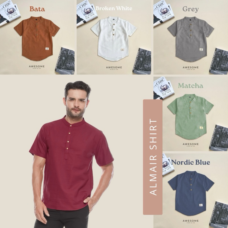 Awesome kids&co Almair Shirt - Kemeja Koko Casual Dewasa