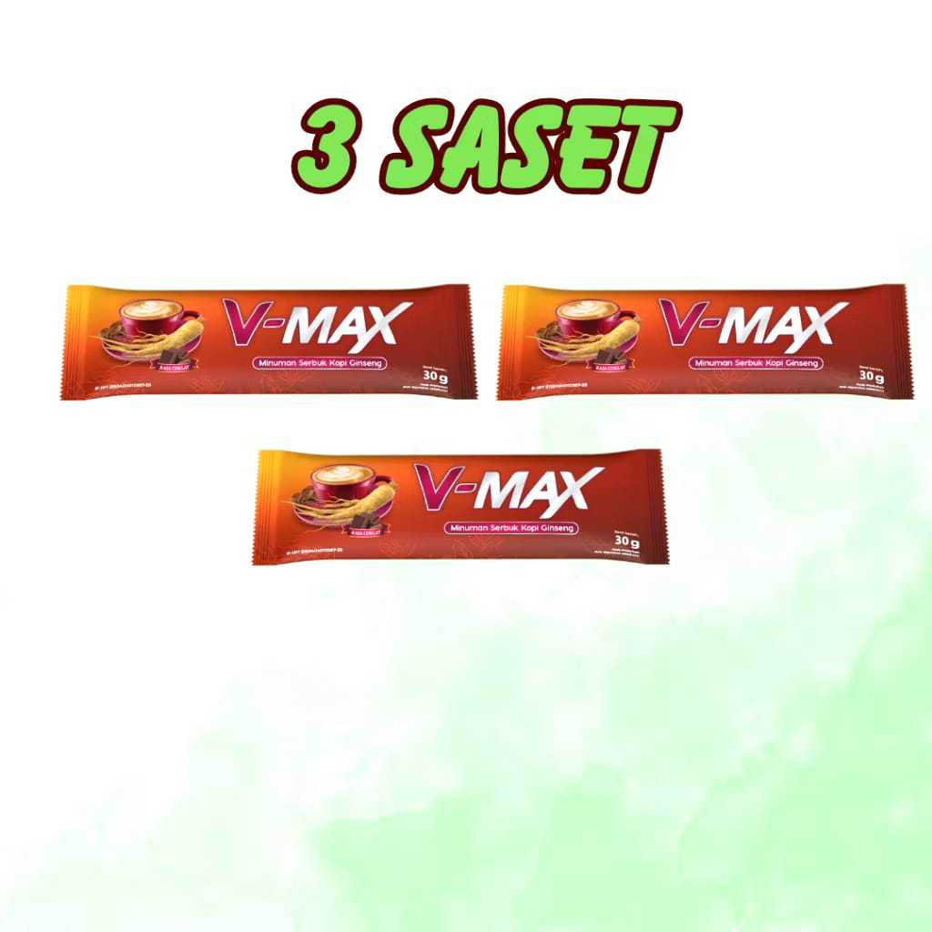 

V-MAX Kopi Ginseng Gula Aren Plus Coklat Original BPOM dan HALAL - 3 SACHET