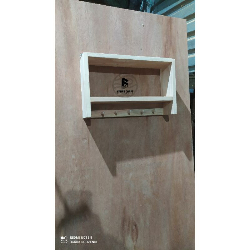 RAK DINDING RAK TEMPEL RAK GANTUNGAN KUNCI BUKU BAJU RAK SERBAGUNA KAYU JATI BELANDA