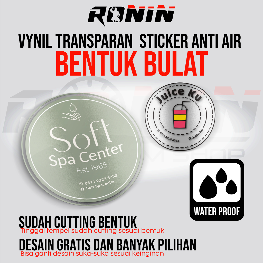 

FREE CUSTOM STICKER TRANSPARAN BENING LABEL STICKER KEMASAN STICKER TOPLES STICKER MINUMAN