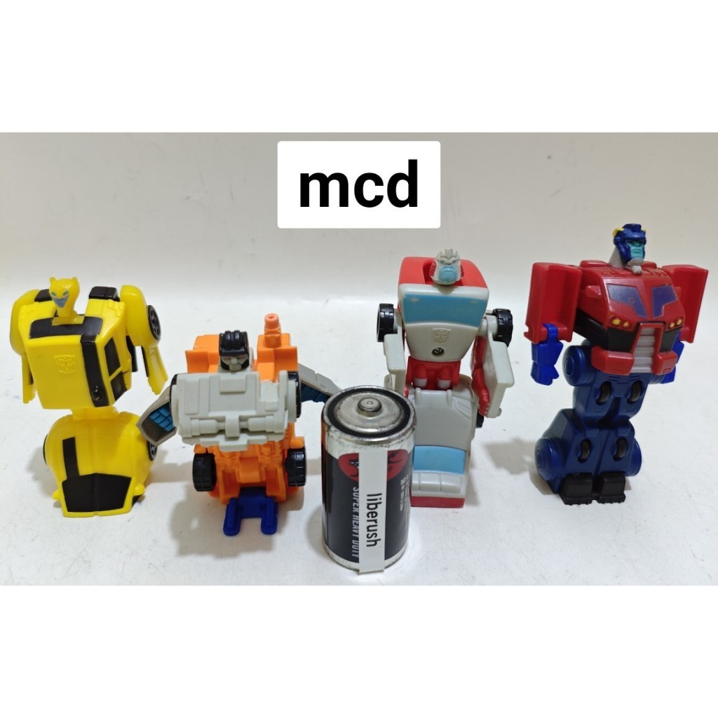 Set happy meals mcd transformers armada smokescreen , transformers animated bumblebee ratchet optimu