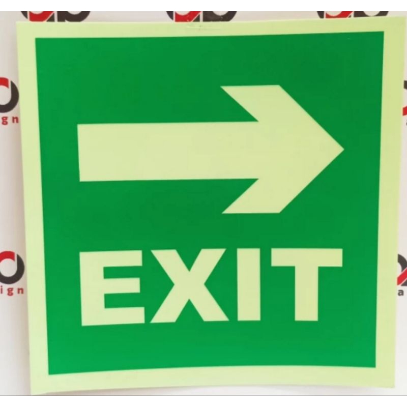 

SIGN STIKER EXIT PANAH KANAN ( GLOW IN THE DARK ) UK 10 X 10 CM STIKER SAFETY