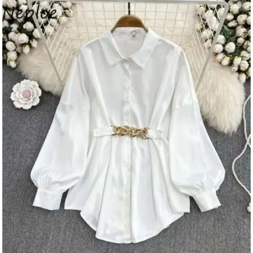 KEMEJA KERJA WANITA BIG SIZE | LD 140 130 120 110 dst | KEMEJA POLOS ATASAN WANITA OVERSIZE BLOUSE |