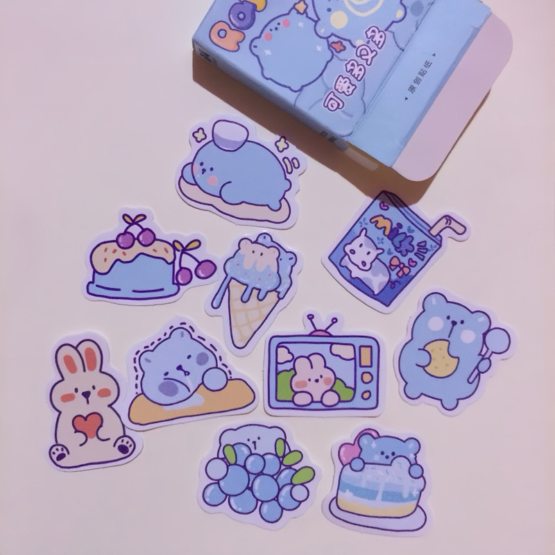 

(10 pcs) Sticker Lucu Cute Kawaii Bunny Bear