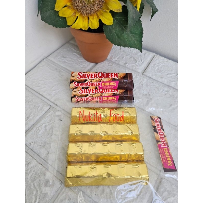 

Coklat chunky bar almond silverqueen kemasan alumunium foil 30gr