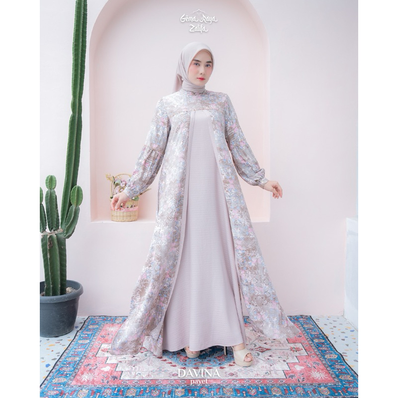 DRESS DAVINA RANIYA BY ZALIFA TERBARU GAMIS KONDANGAN PESTA LEBARAN