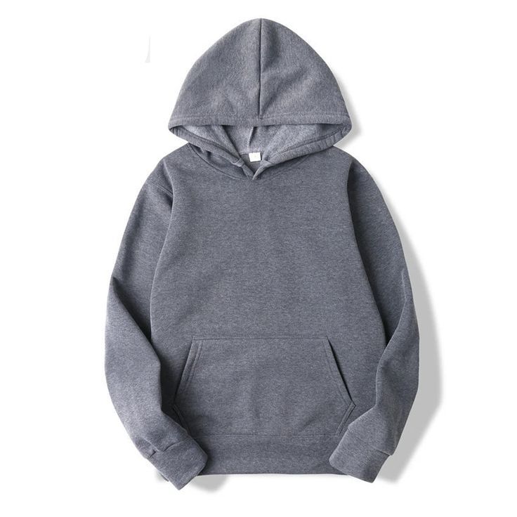 Hoodie Polos Pria Bahan Fleece Lembut Warna Abu | Jaket Hoodie Unisex