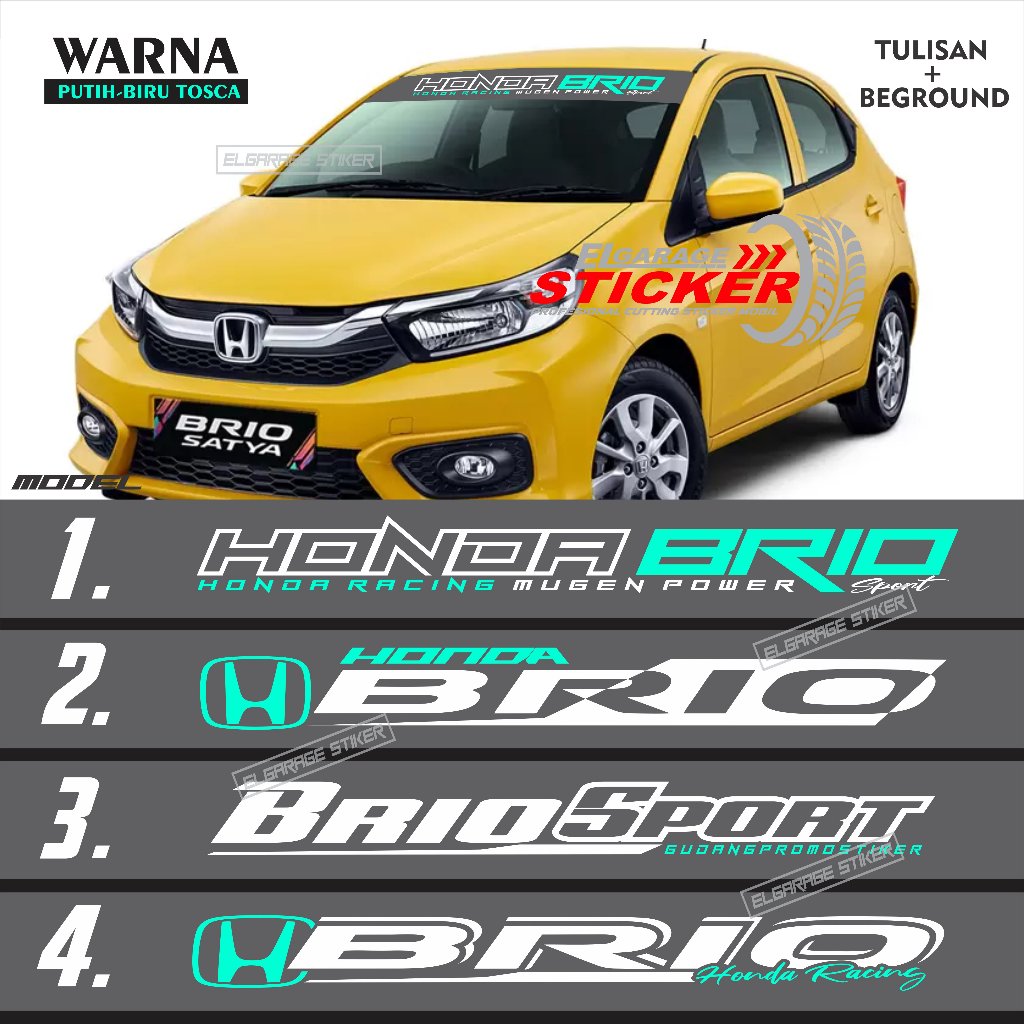 Stiker kaca depan mobil hond brio sticker kaca mobil honda brio terlaris stiker mobil honda brio - e