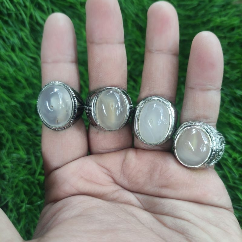 cincin batu akik combong lubang serambut atau combong jarum 100% garansi asli alam ring alpaka super