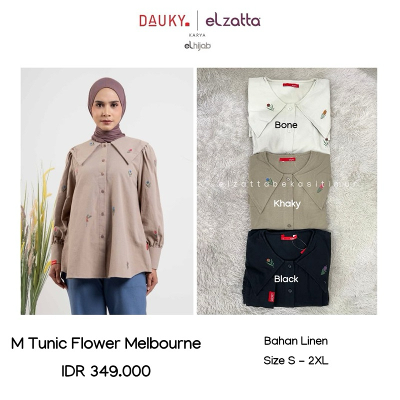 M Tunic Flower Melbourne Dauky Baju Atasan Wanita
