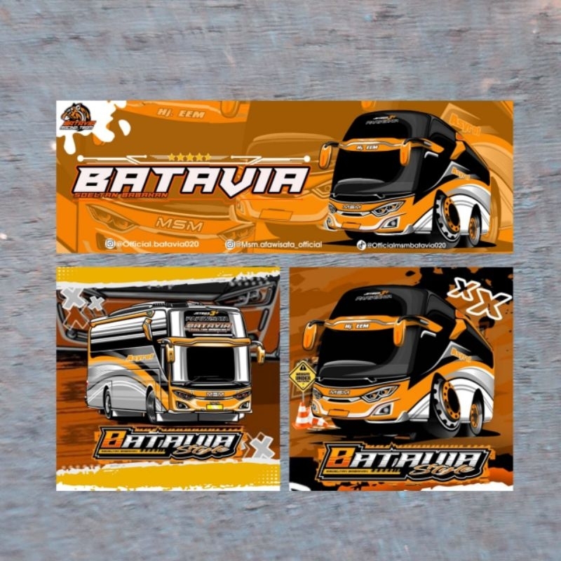Stiker bus msm BATAVIA isi 3 stiker bis bus Msm Asyrof fadel BATAVIA