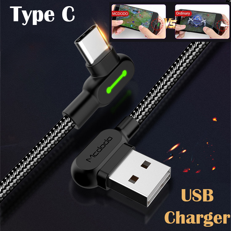 Kabel Charger USB Type C Braided L Shape Cas Casan Ces Cesan Chargeran Cargeran Hp Hape Smartphone T