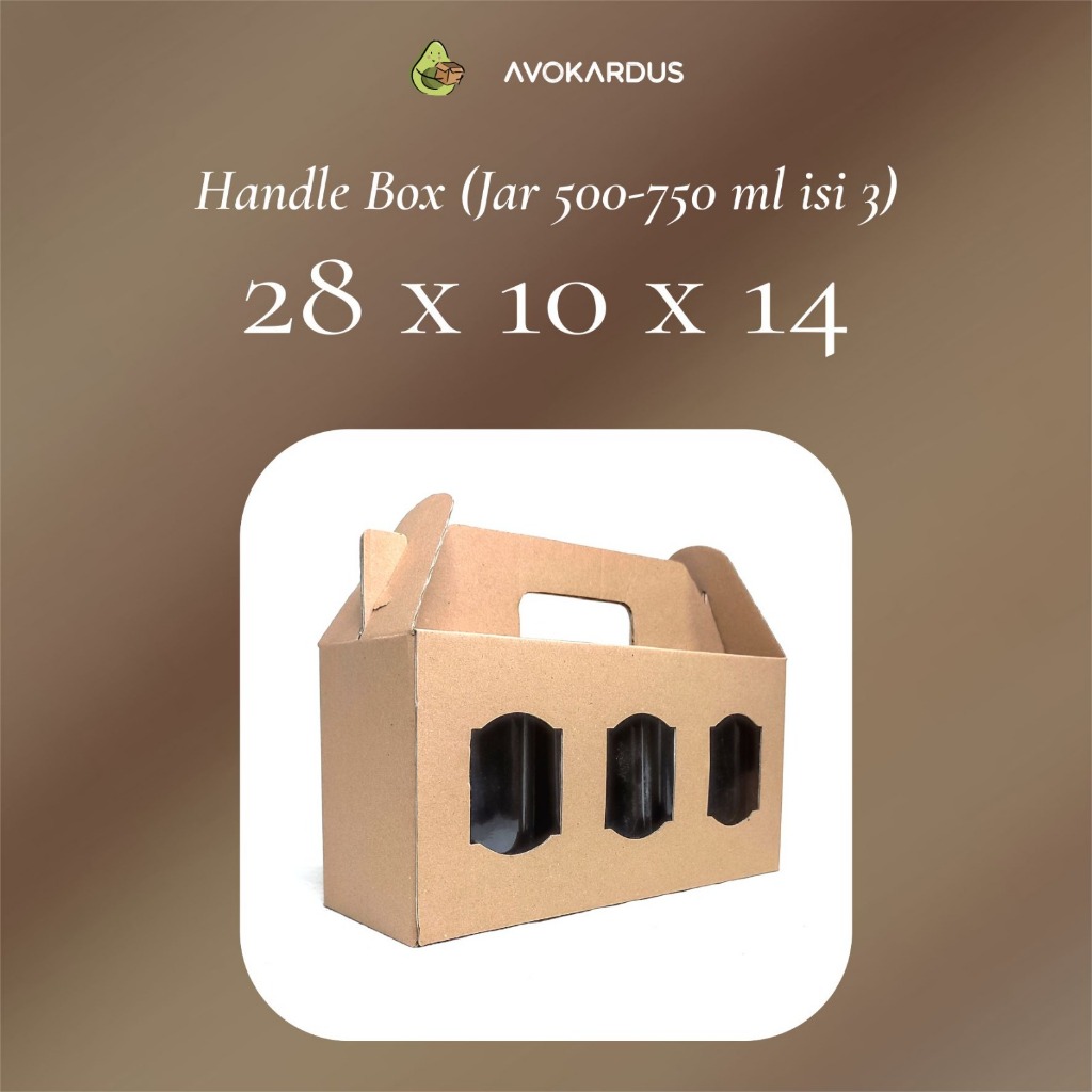 

Gable Box / Handle Box 28x10x14 Jar Cylinder 500-750 isi 3/ Box Hampers / Gift/ Corrugated Coklat