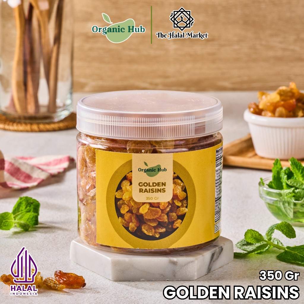 

Organic Hub Golden Raisins Arab Dried Kismis Premium Organik 100% Original Raisin Simin 350 gr