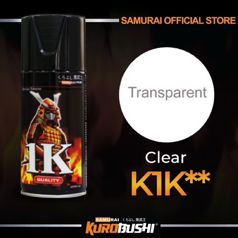 Samurai Paint Clear Glossy #K1K** | Vernish Glossy Semprot