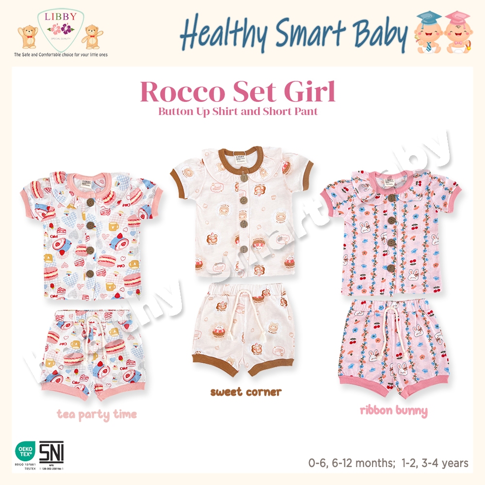 Libby Rocco Set Girl | Baju Bayi Perempuan | Libby Setelan Anak Perempuan