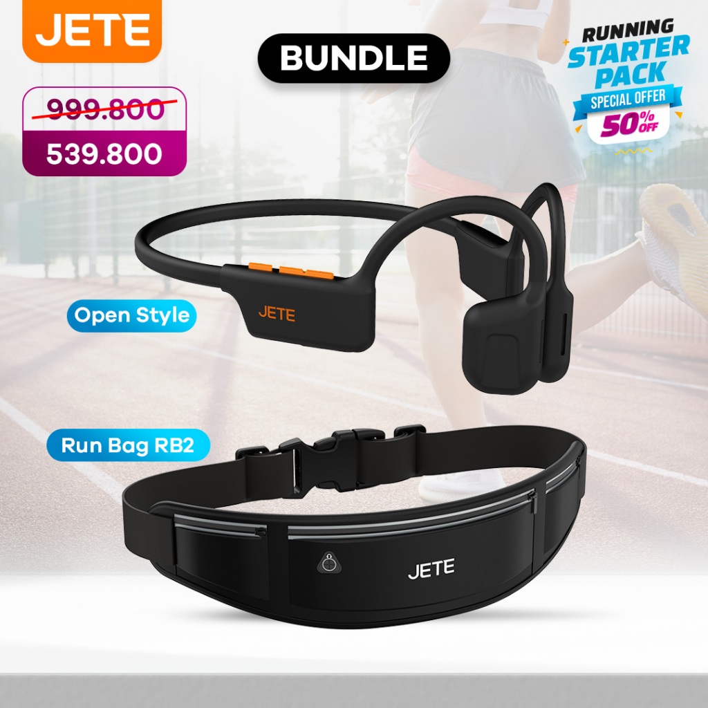 Bundling Headset Bluetooth Sport JETE Open Style With IPX4 OpenStyle + Runbag RB2
