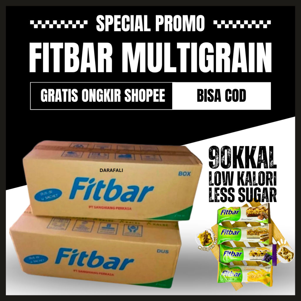 

Fitbar 1 Dus Isi 72pcs Grosir Distributor Cemilan Snack Diet Rendah Kalori