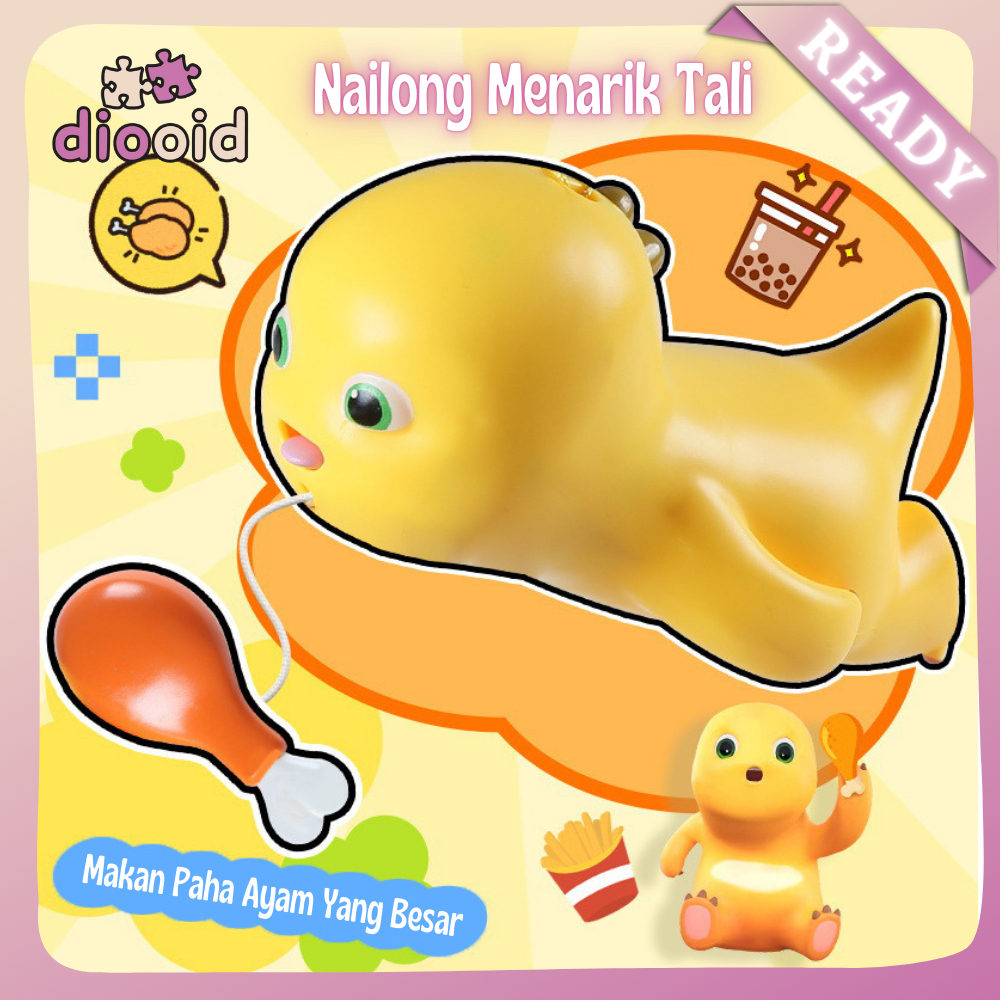 [Ready]Nailong Makan Paha Ayam/Tarik Mainan/Kartun Lucu/Anginkan Mainan/Paket Tas/Pemegang Kunci