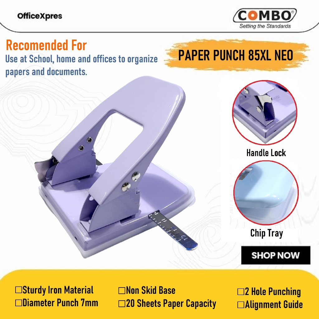 

Pembolong Kertas / Pelubang Kertas Besar Kecil / Paper Punch 85XL Besar Neo Combo