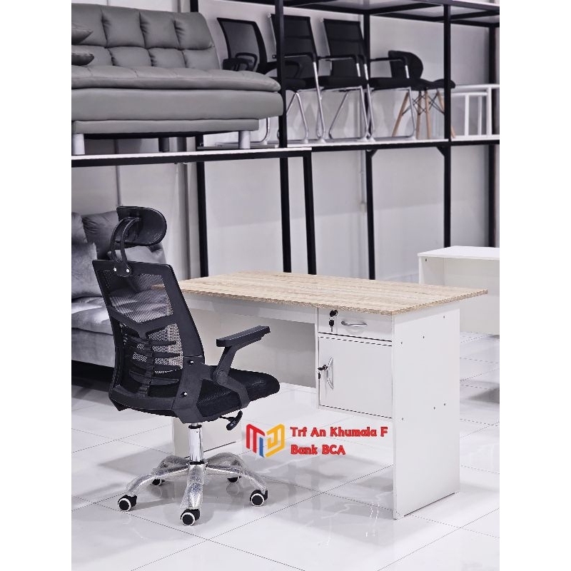 Meja setengah biro sonoma-white mt122