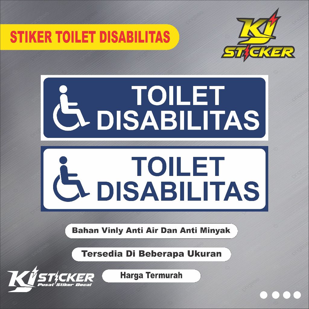 

KJ STIKER Promo Stiker Toilet Disabilitas / Stiker Toilet Orang Berkebutuhan Khusus / Bahan Vinyl Anti Air