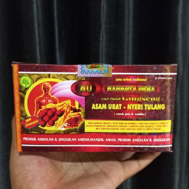 Jamu mahkota dewa MD merah asam urat flu tulang