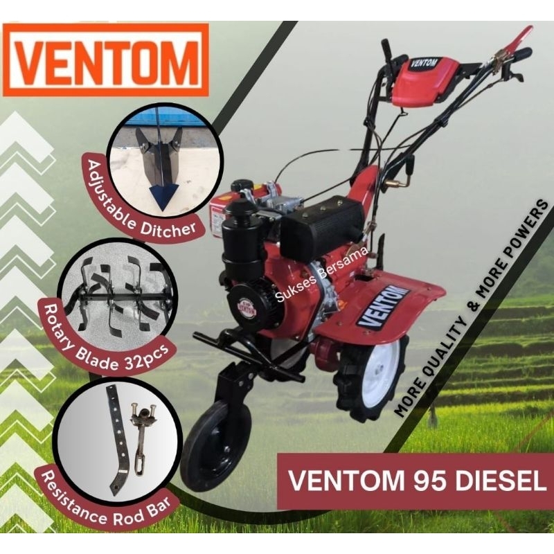 Mesin Baja Mini / Mini Tiller / Cultivator Ventom VT950DG (Diesel)