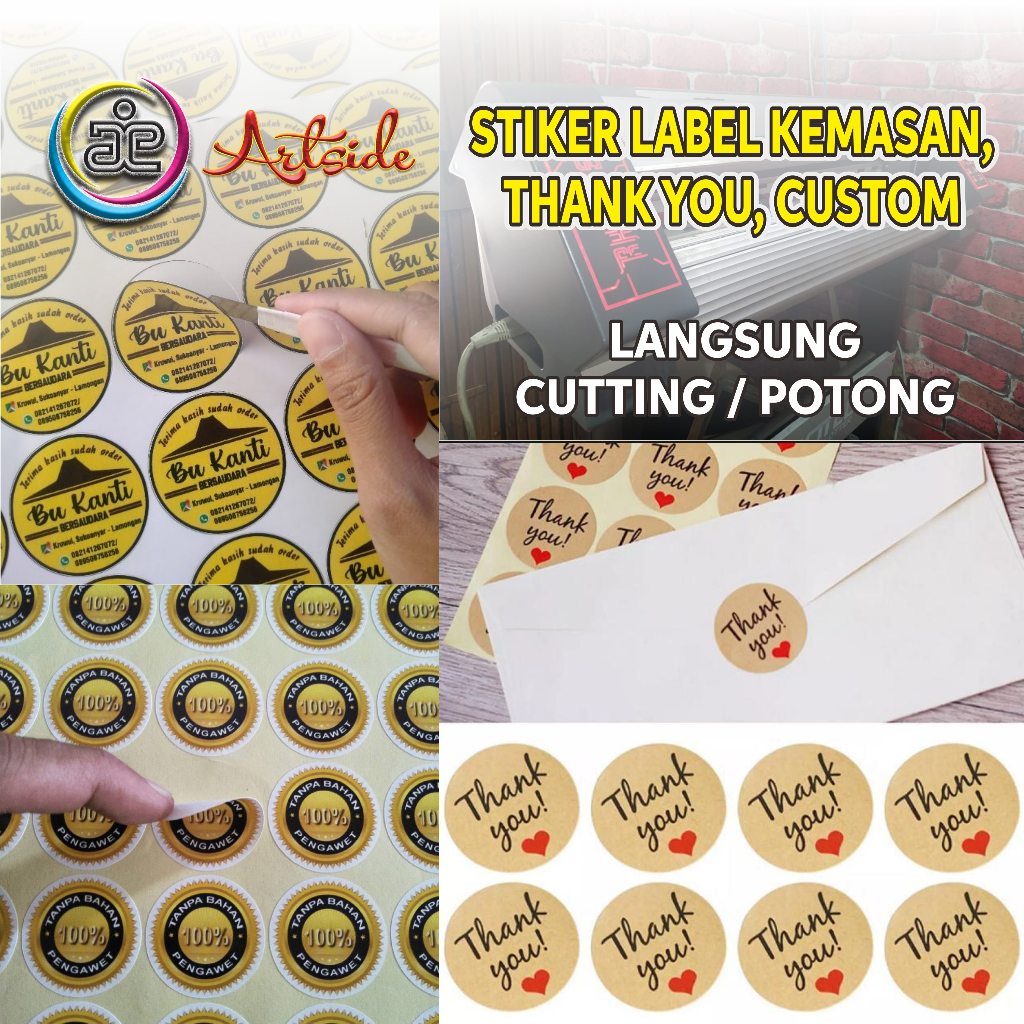 

Cutting Sticker / Sticker Label Jualan Ukuran CUSTOM / Logo dan Stiker Label Kemasan