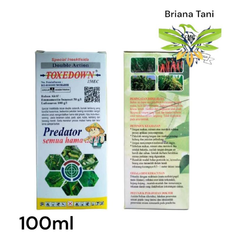 Toxedown 150EC 100ml Doble Action Insektisida Emmamectin Benzoat 50 g/l + Lefenuron 100 g/l Mengenda
