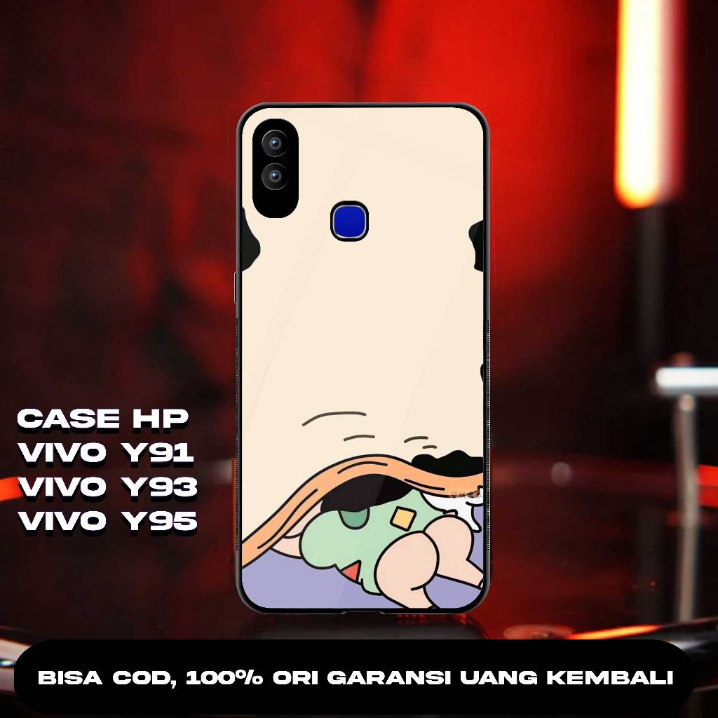 CASE VIVO Y91 / Y93  SOFTCASE VIVO Y95 CASING VIVO Y91 PREMIUM GLASS GLOSSY MOTIF SHIINCAN