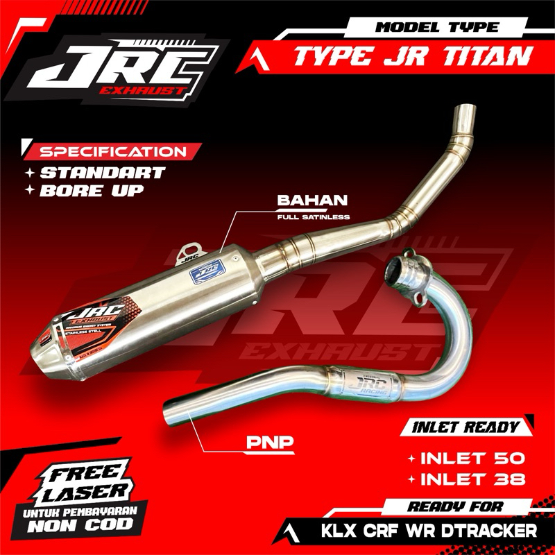 Knalpot CRF KLX DTRACKER WR 155 Full Stainless PNP 100% JRC Original