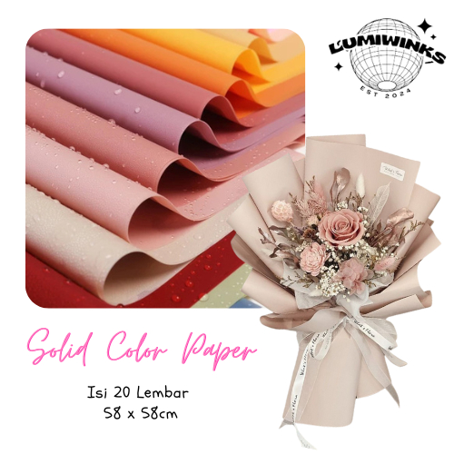 

Kertas Bunga Buket 1 Warna Isi 20 Lembar Cellophane Matte Doff / Kertas Bunga Sinowrap Premium Paper Florist Waterproof