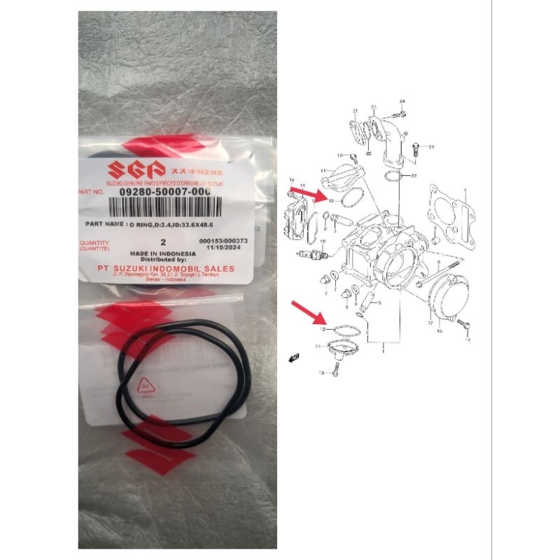 sel seal sil  oring o ring cover cup tutup klep suzuki Smash Shogun Axelo Arashi titan ORI SGP