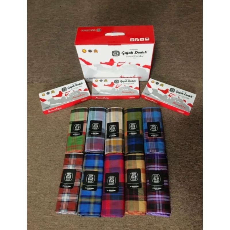 10 PCS / Setengah Kodi Sarung Gajah Duduk Nusantara Duplex