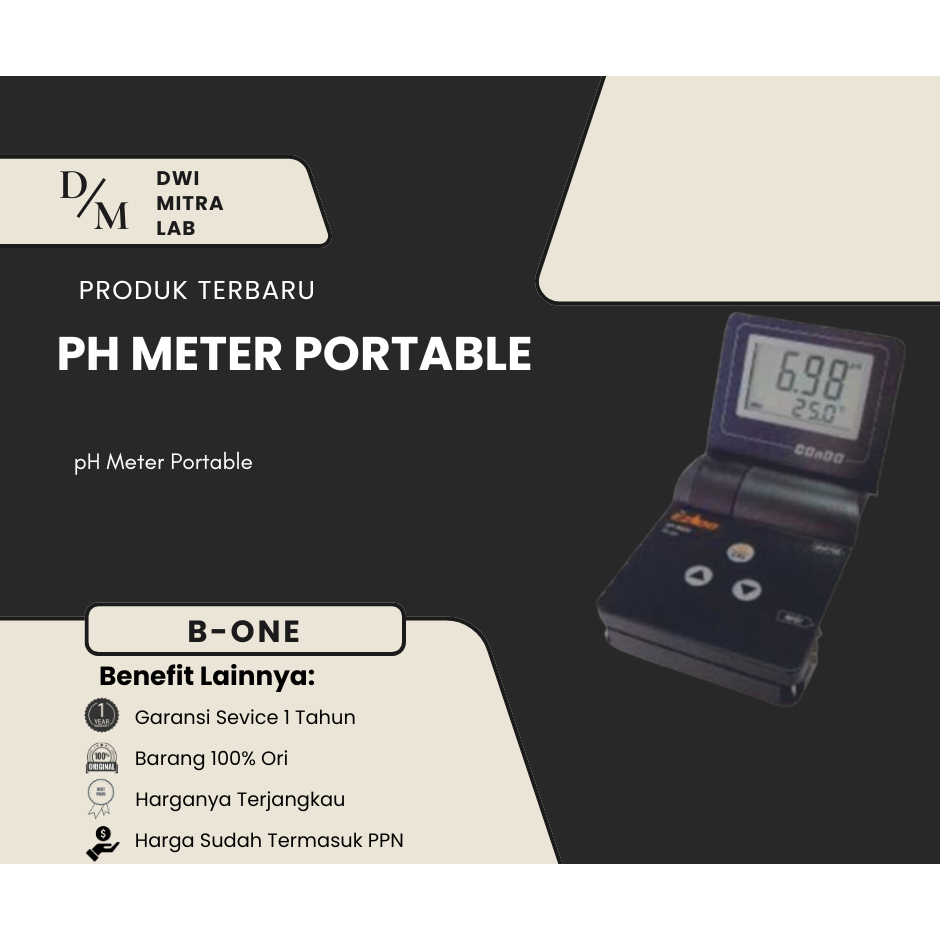 pH Meter Portable PP201 Range -2.00 - 16.00 pH
