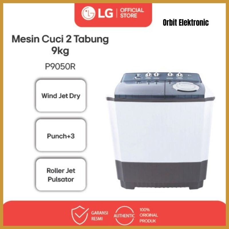 LG Mesin Cuci 2 Tabung 9KG P 9050 R / P9050R / P 9050R