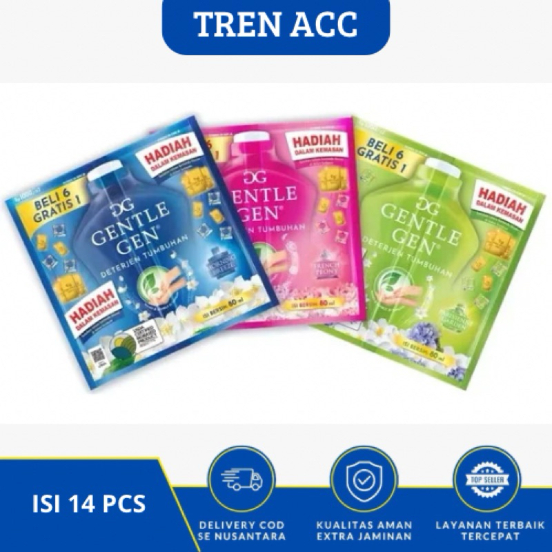 GENTLE GEN DETERJEN CAIR KONSENTRAT / 1 RENCENG ISI 14 PCS / GENTLEGEN SABUN CUCI BAJU ISI 14