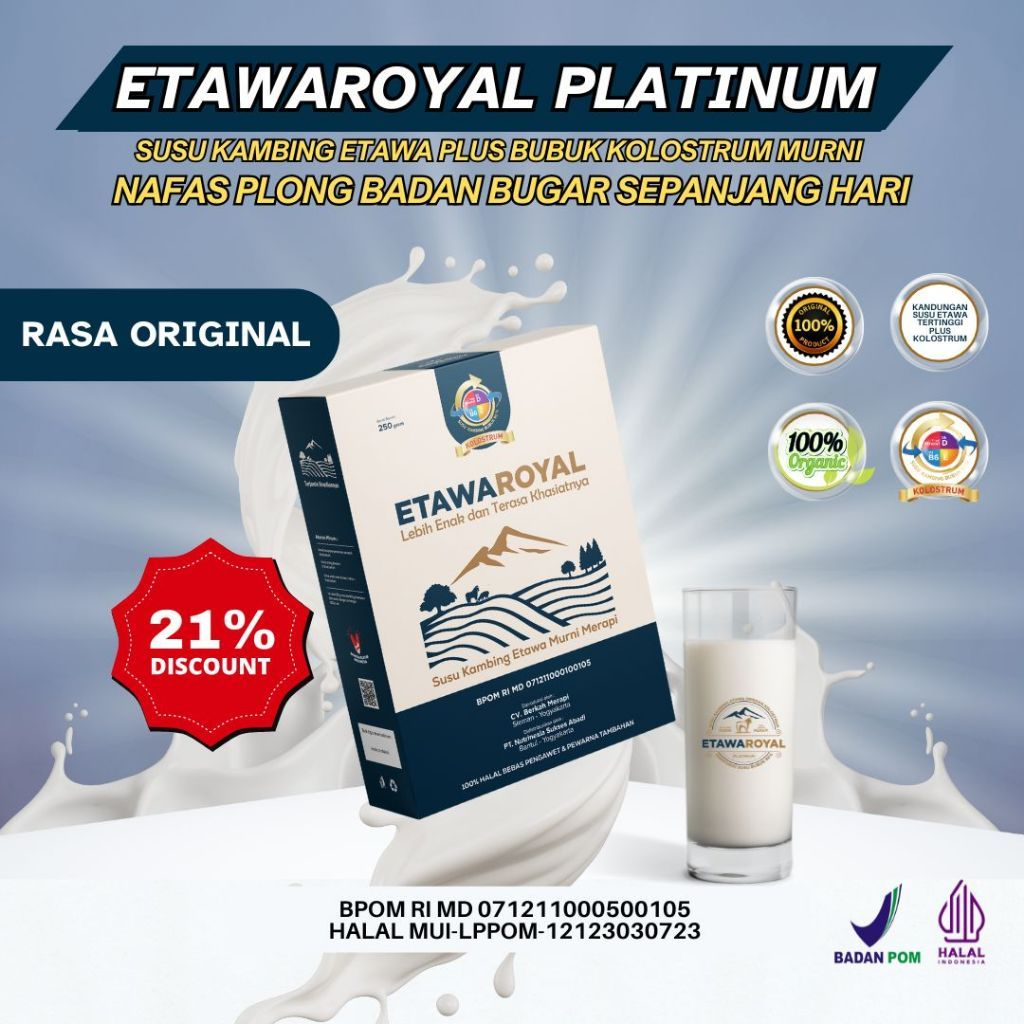 

EtawaRoyal Platinum Susu Kambing Etawa isi 250gram