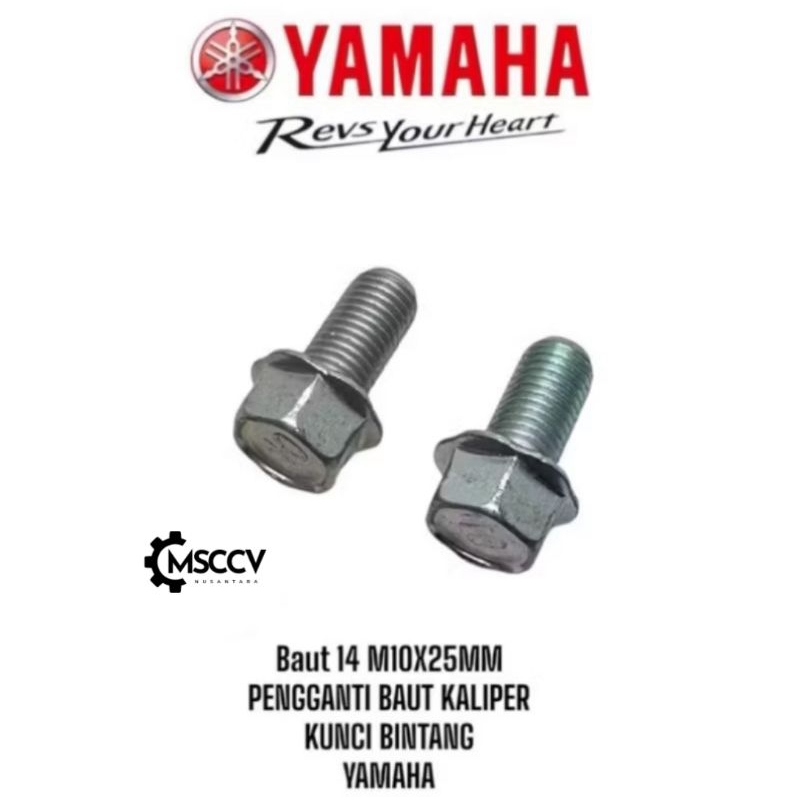BAUT 14 M10X25 BAUT PENGGANTI BREKT KALIPER CAKRAM YAMAHA MIO SMILE SPORTY N MAX NEW JUPITER