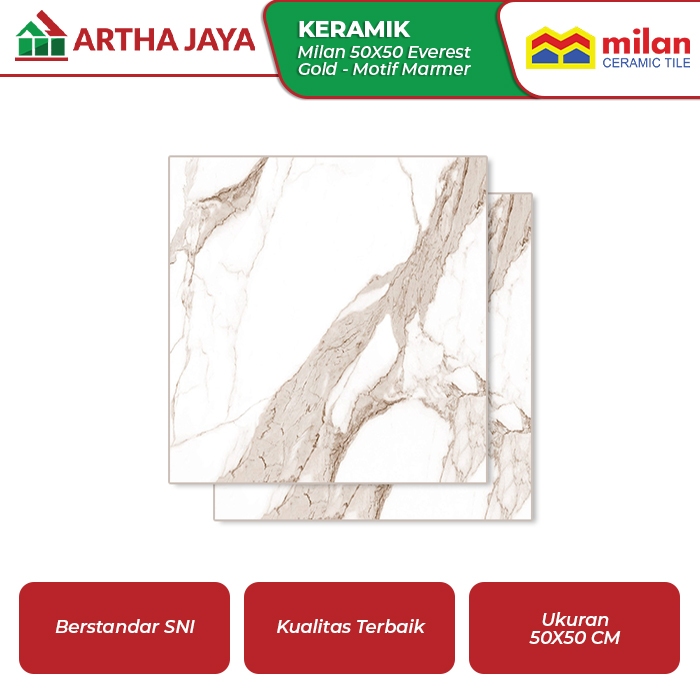 MILAN 50X50 EVEREST GOLD / KERAMIK LANTAI MOTIF MARMER