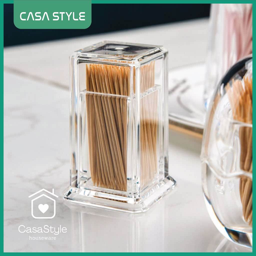 (CASA) Tempat Tusuk Gigi / Tooth Pick Dispenser Holder Bahan Akrilik