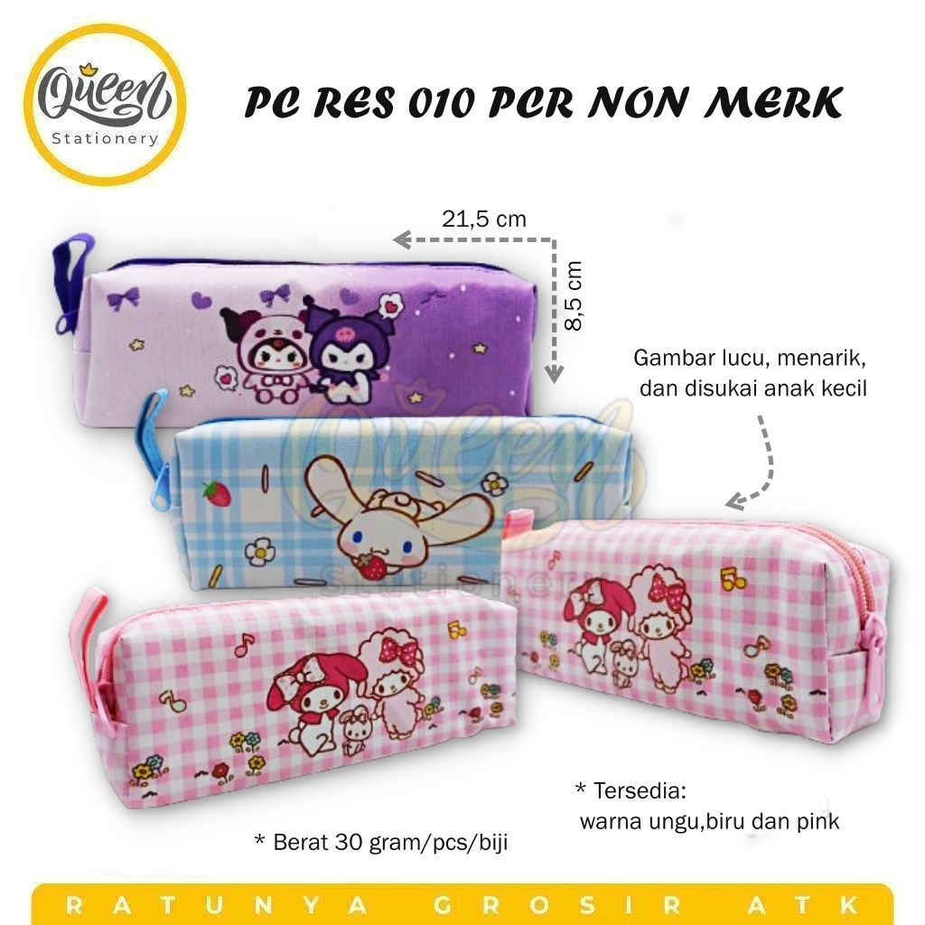 

1 PCS PENCIL CASE RESLETING 010 PCR NON MERK / PENSIL CASE RESLETING / TEMPAT PENSIL KARAKTER LUCU