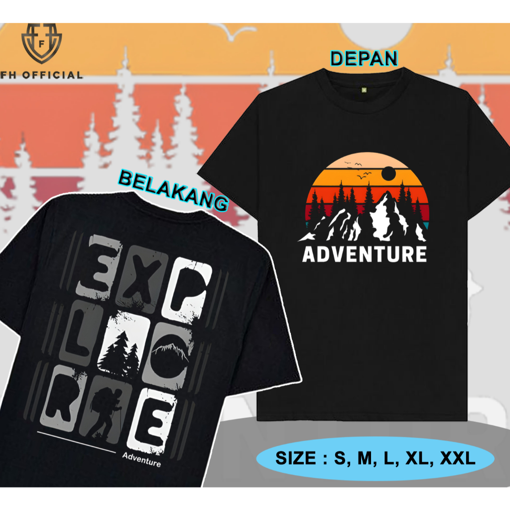 Baju Kaos - Tshirt - Explore Adventure Unisex Pria dan Wanita