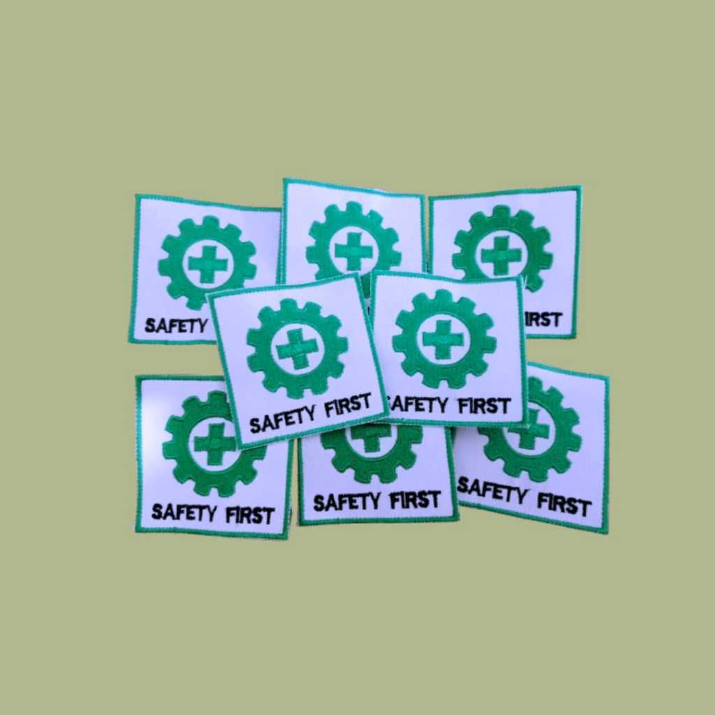 LOGO SAFETY FIRST | SAFETY FIRST BORDIR | LOGO K3 | LOGO K3 BORDIR | BORDIR SATUAN | LOGO K3 SATUAN