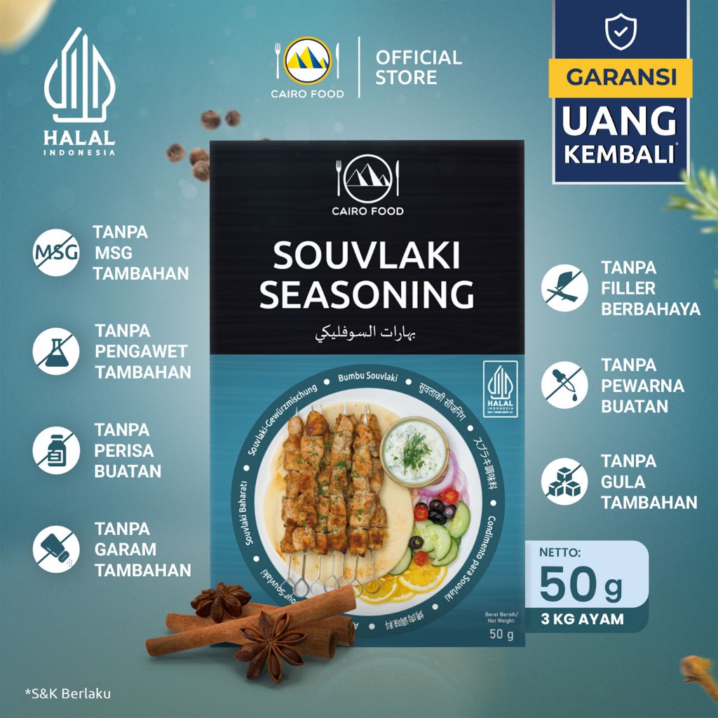 

Bumbu Souvlaki Sehat – Tanpa MSG, 100% Rempah Murni | Cairo Food