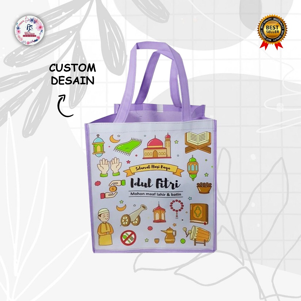 

MODEL TAS JINJING BANER KECIL Tas Parcel Lebaran Hari Raya Idul Fitri Murah Terbaru Custom Nama dan Gambar